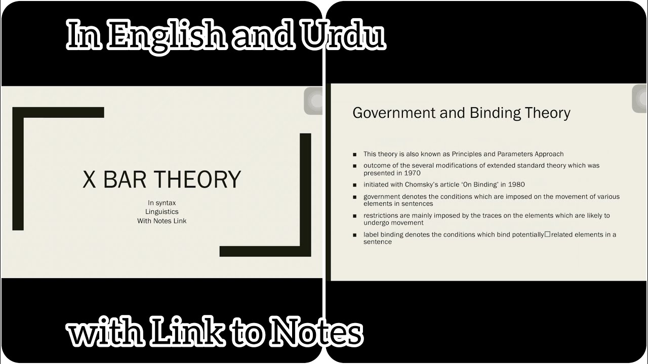X Bar Theory | Government and Binding Theory in Syntax