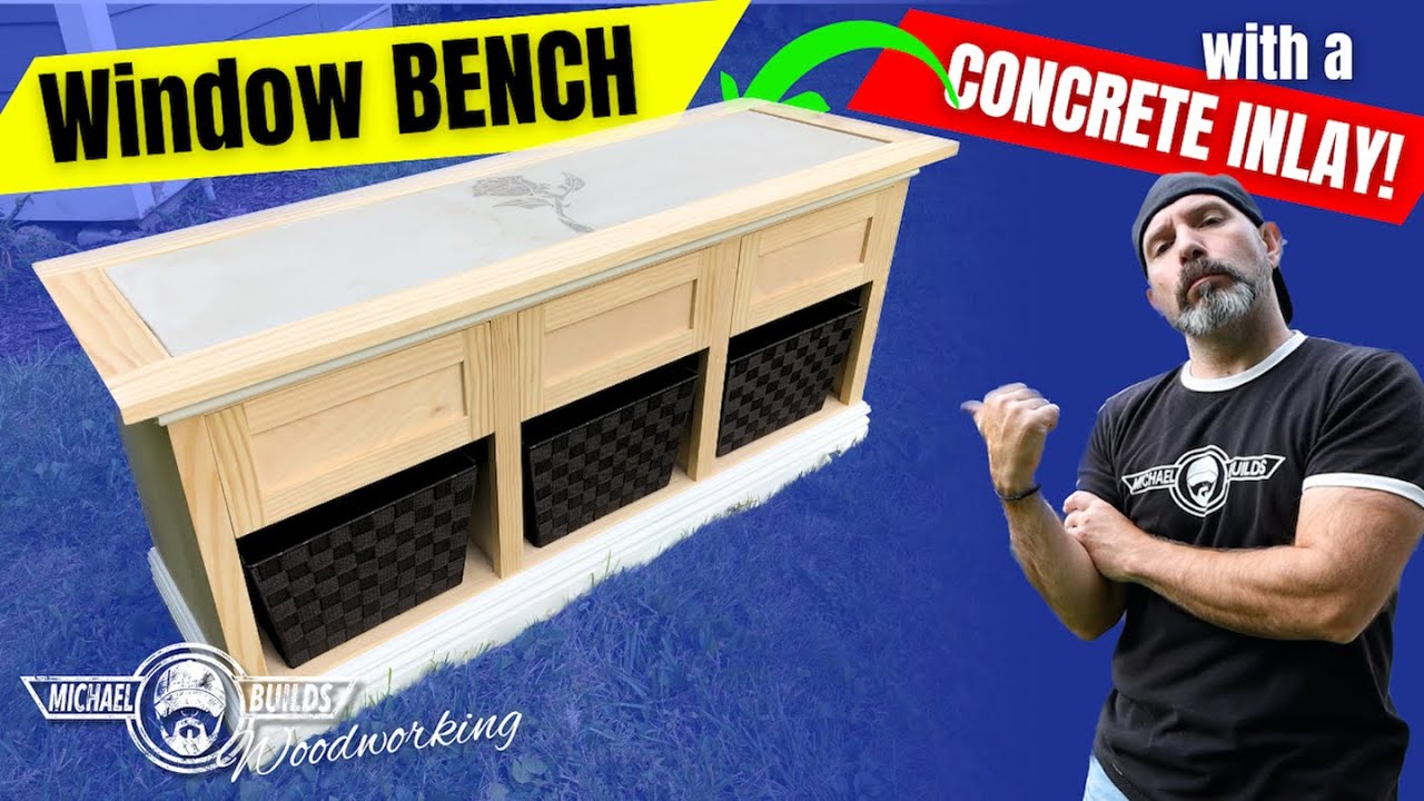 How to make a Window Bench with a CONCRETE INLAY!