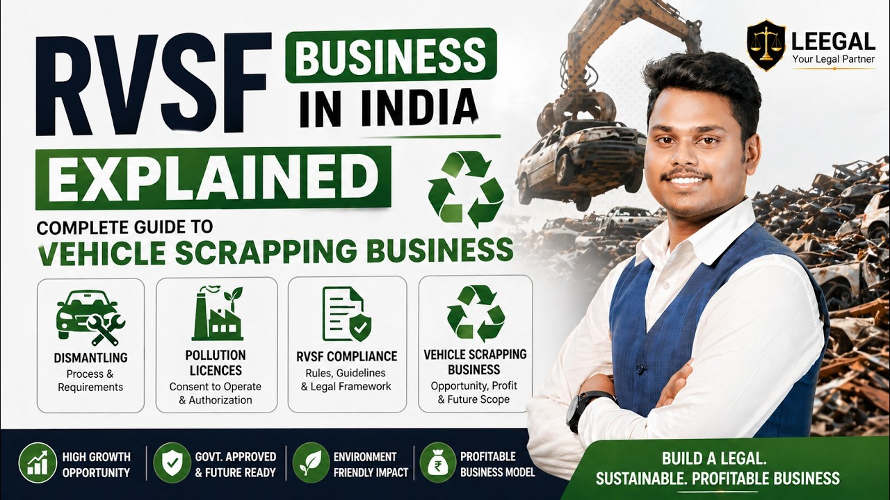 RVSF Business in India Explained | Dismantling | Pollution Licences | Vehicle scrapping business
