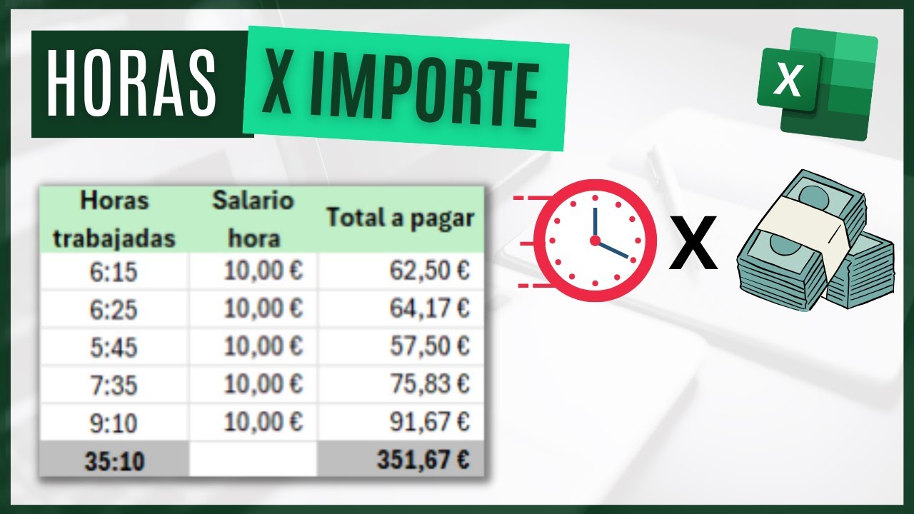 C&oacute;mo multiplicar HORAS por un IMPORTE en Excel