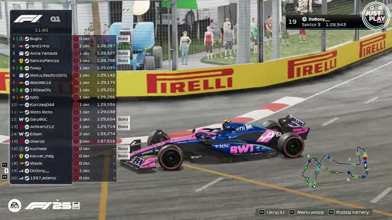 Liga F1 25 Just Play Arena 🏁 Runda 11 - GP Singapuru ✅ Split F1 🚦🚦🚦