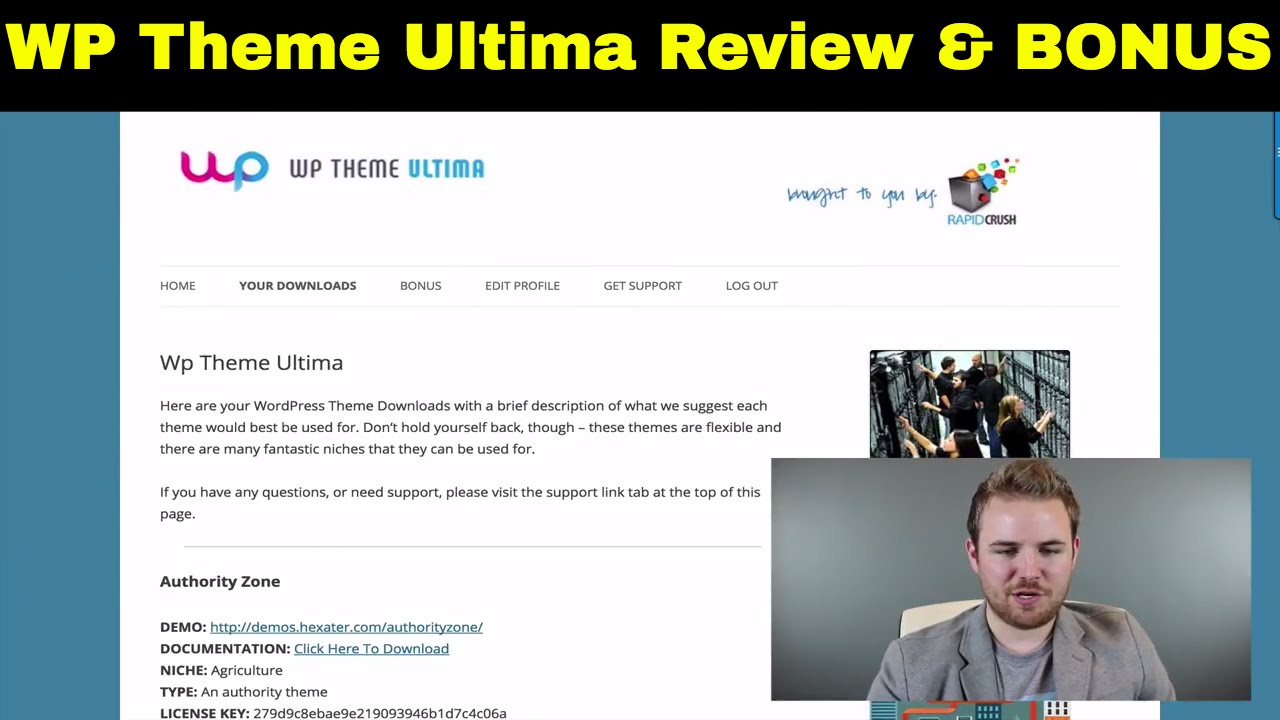 WP Theme Ultima Review & Members Area Walkthrough  & BONUS