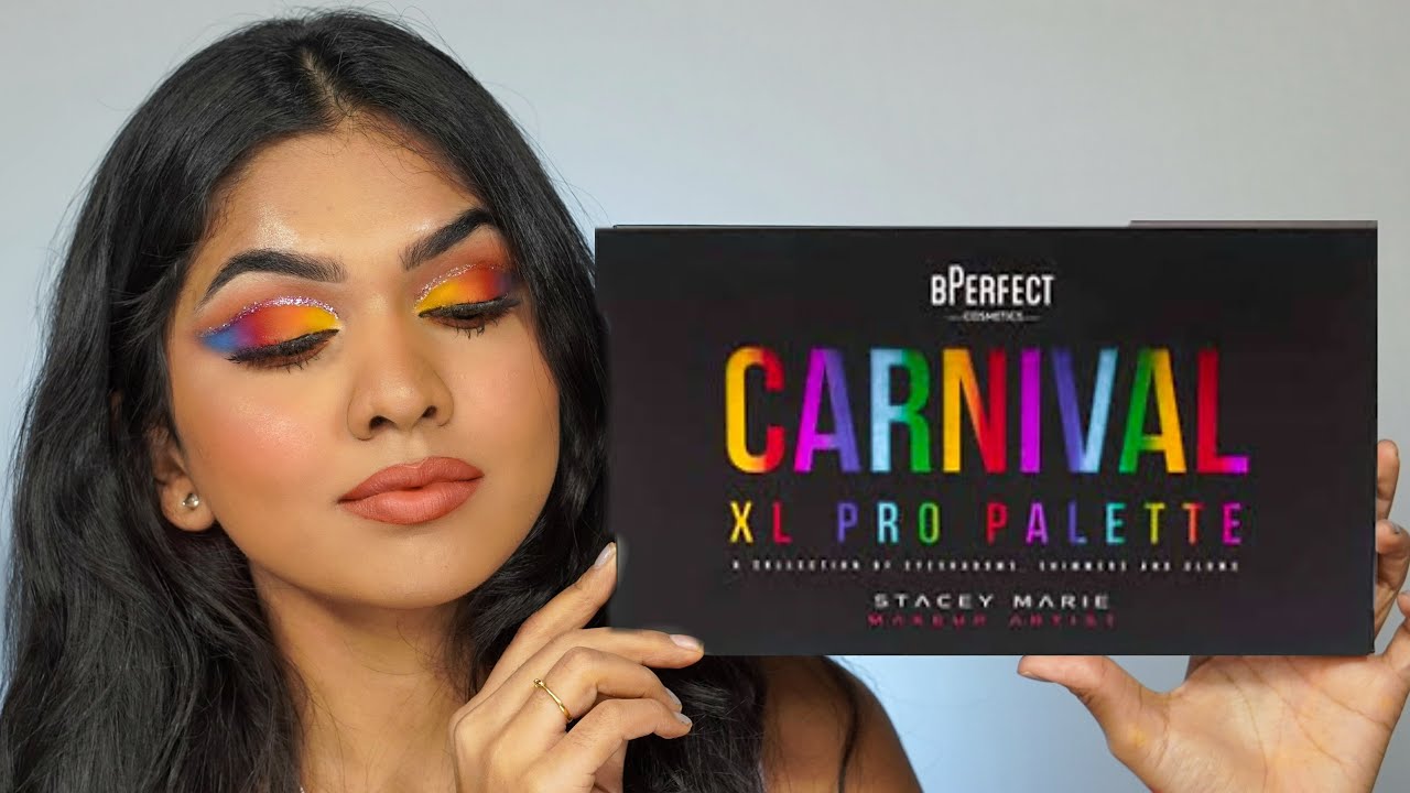 Trying out Bperfect Carnival XL Pro eyeshadow pallete x Stacey Marie | First impressions