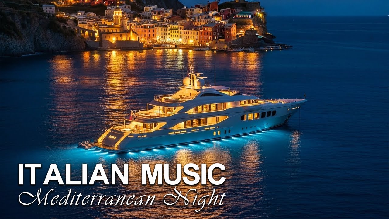 🎶Mediterranean Moonlight Romance & Italian Music🎶 🌊 Gentle Mandolin & Sicily Coast at Night