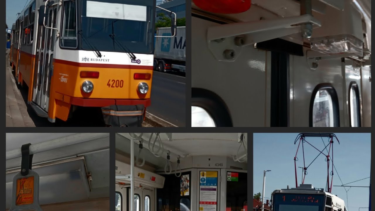 Utazzás az 1es villamos vonalán egy Tatra T5C5 el félig korszerüsitet V4349-V4055-V4200 2024.06.19.🚋