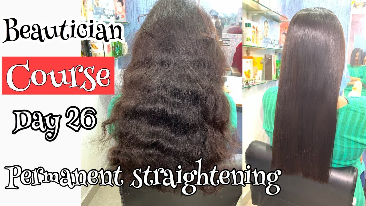 How to do Rebonding straightening at home|beautician course day 26|