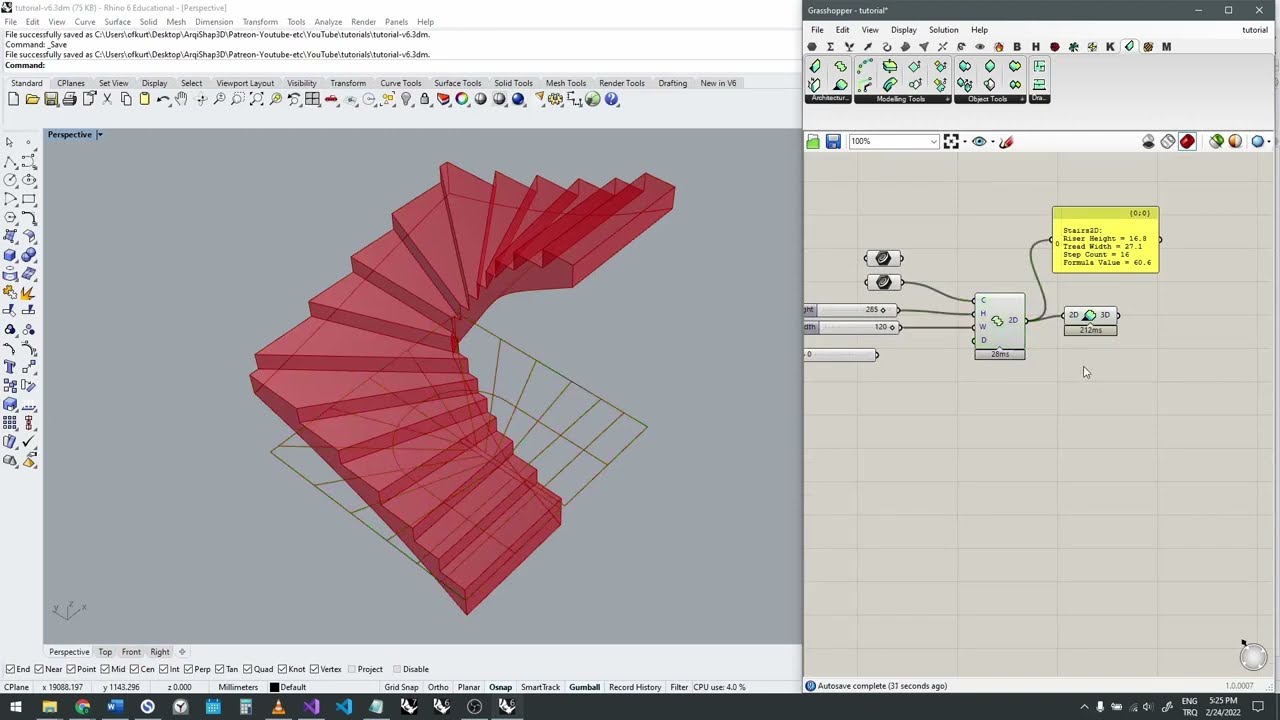 Staircase Design Tools (ArqiShap3d) | free Architecture Tools for Rhino Grasshopper