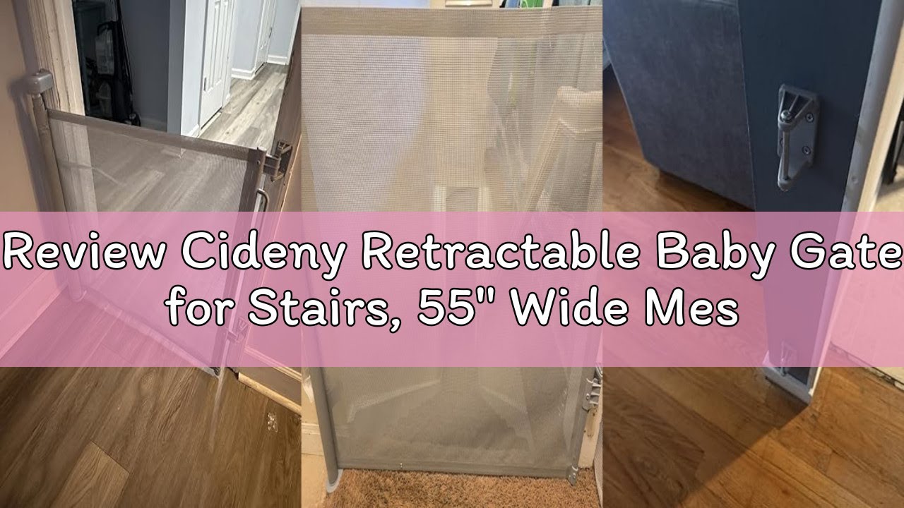 Review Cideny Retractable Baby Gate for Stairs, 55