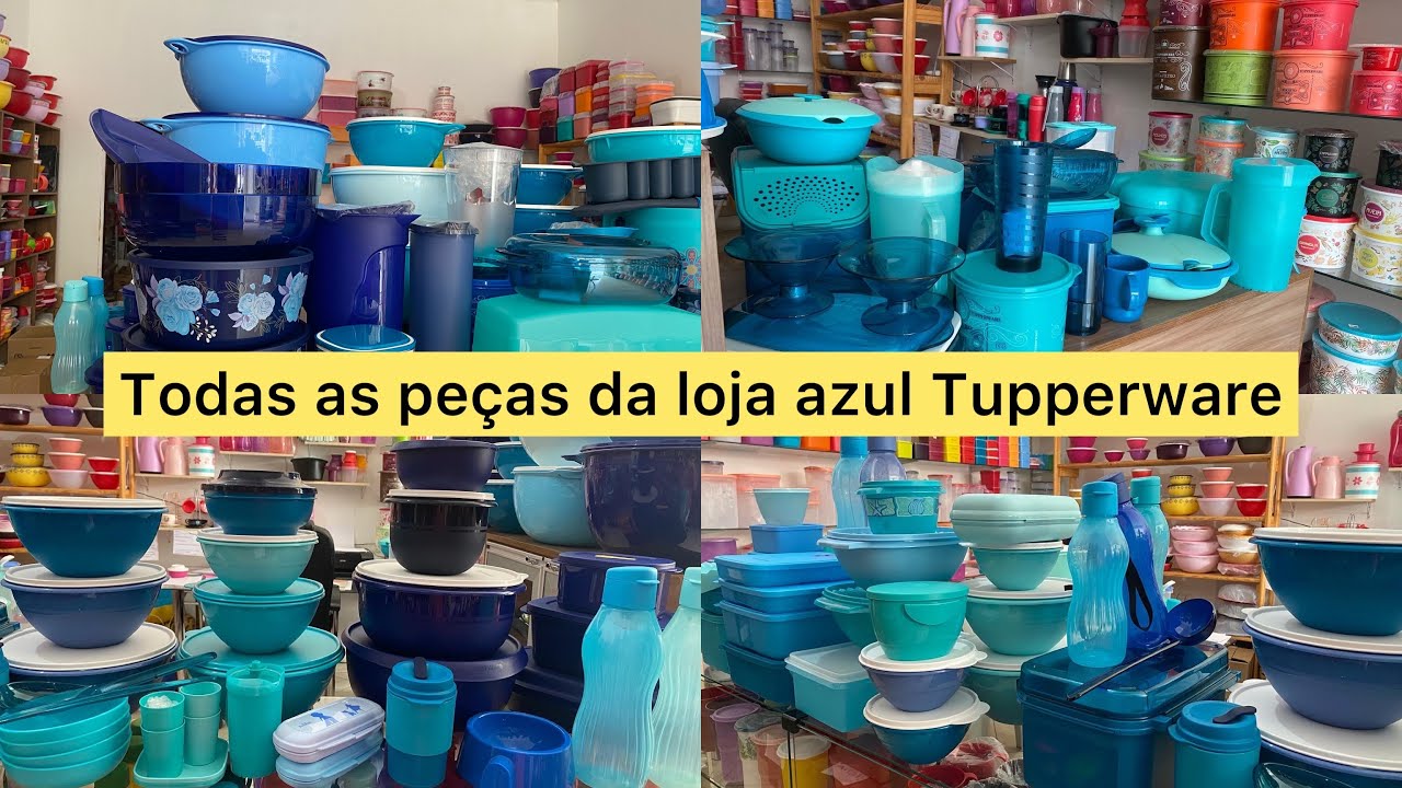 Todas as peças da loja azul Tupperware