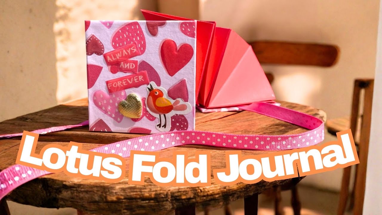 Lotus Fold Mini Journal 📖 Easy Paper Folding Craft Tutorial 💕