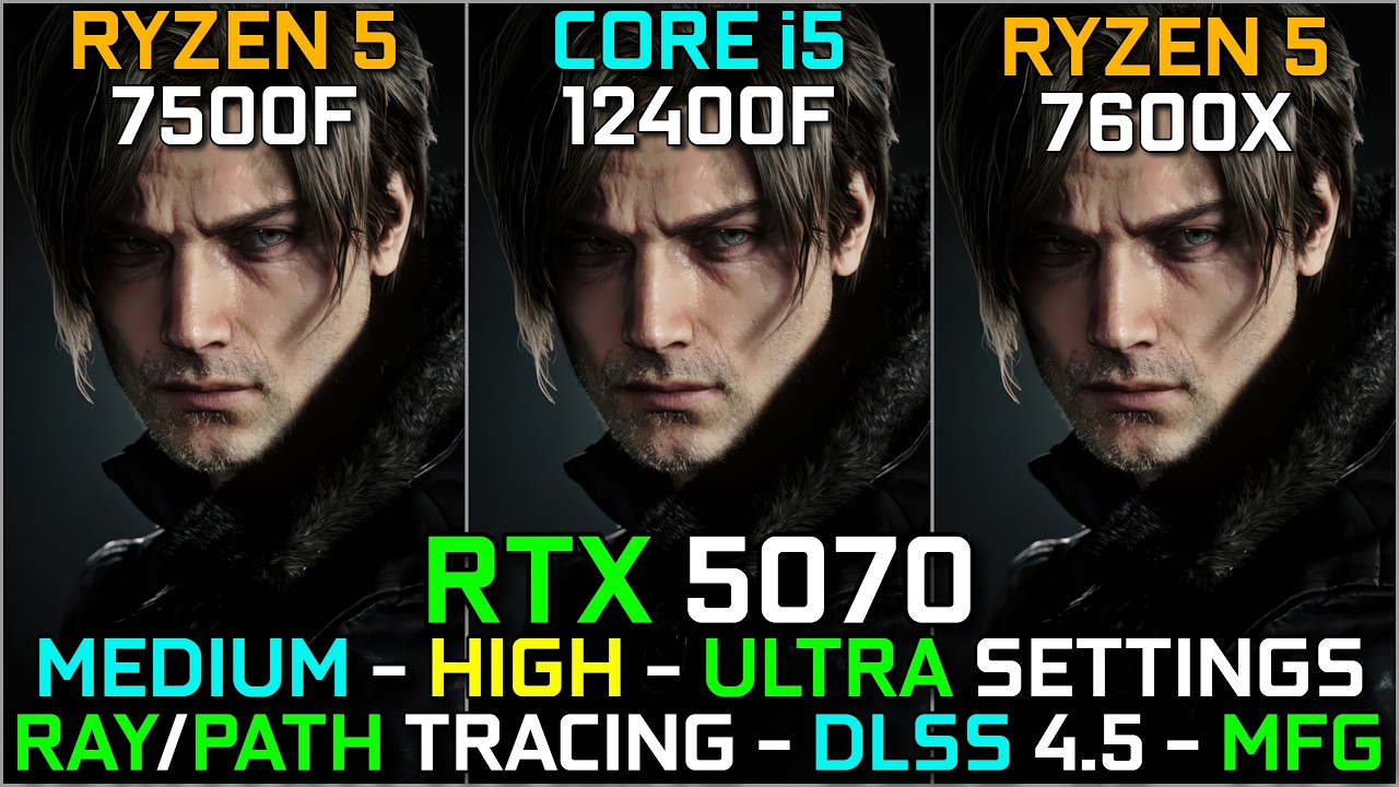 R5 7500F vs i5 12400F vs R5 7600X 🔥 RTX 5070 Gaming Test | RT/PT + DLSS 4.5 & MFG | 1080p & 1440p