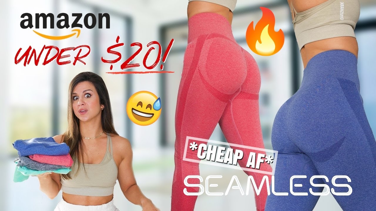 BEST SCRUNCH EVER?! Seamless AMAZON leggings UNDER $20! Testing AMAZON leggings haul!