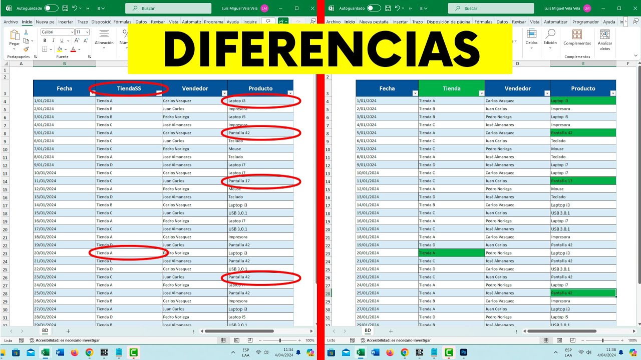 Comparar diferencias y cambios entre 2 archivos en Excel (No lo vas a creer 😱)