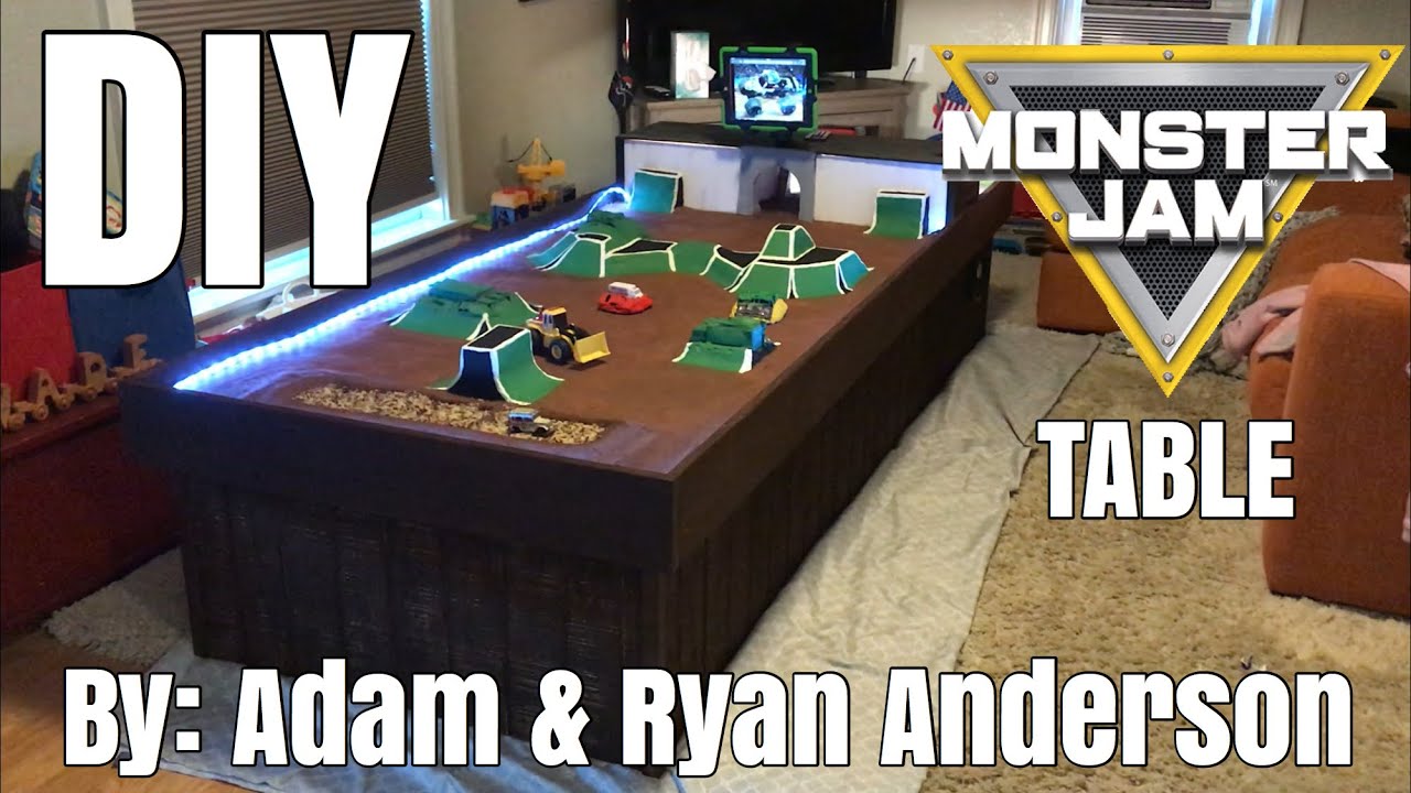 DIY Monster Jam Play Table!!! Done by Adam & Ryan Anderson!