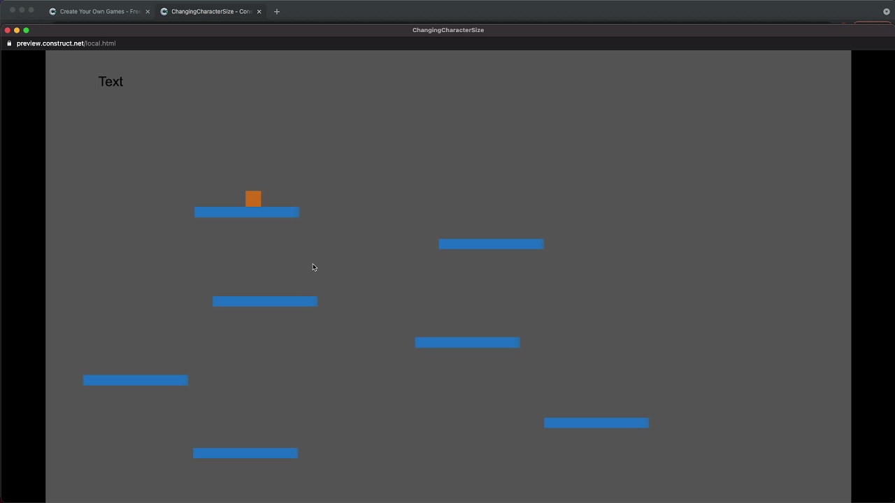 Changing Characters Scale by X or Y Position in Construct 3