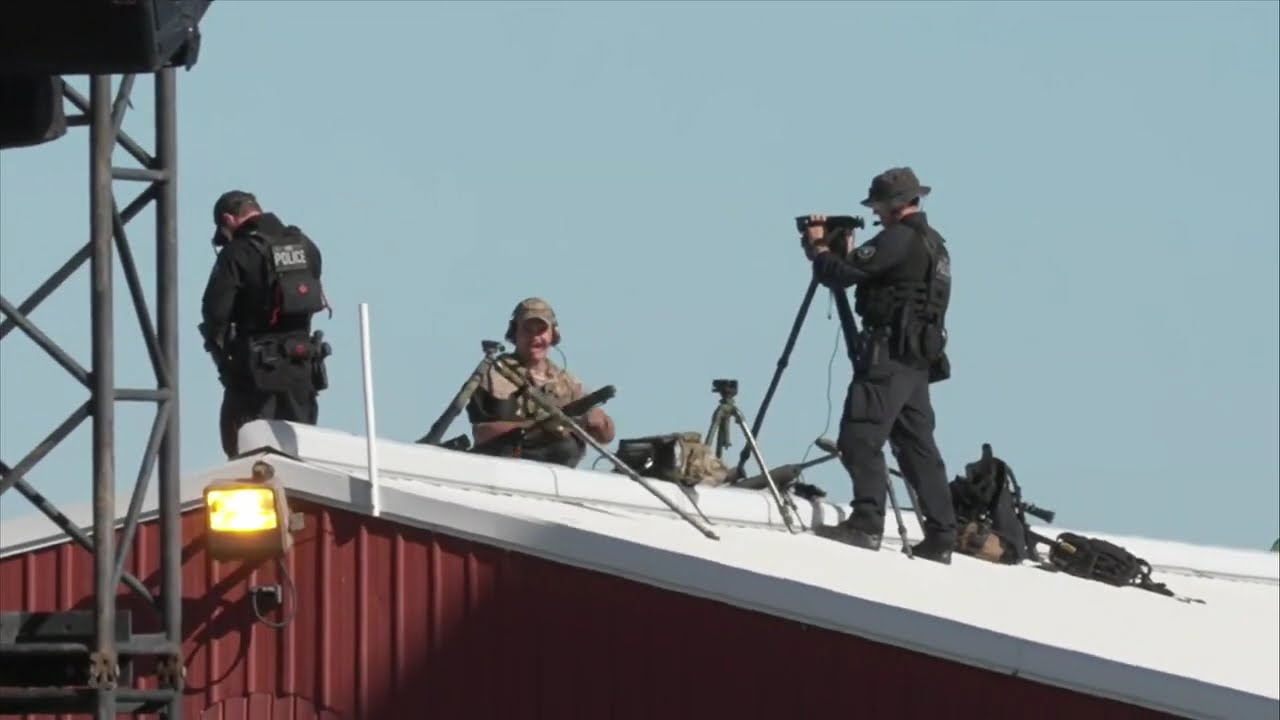 RAW VIDEO: Secret Service sniper team on roof at Trump rally in Butler, Pennsylvania