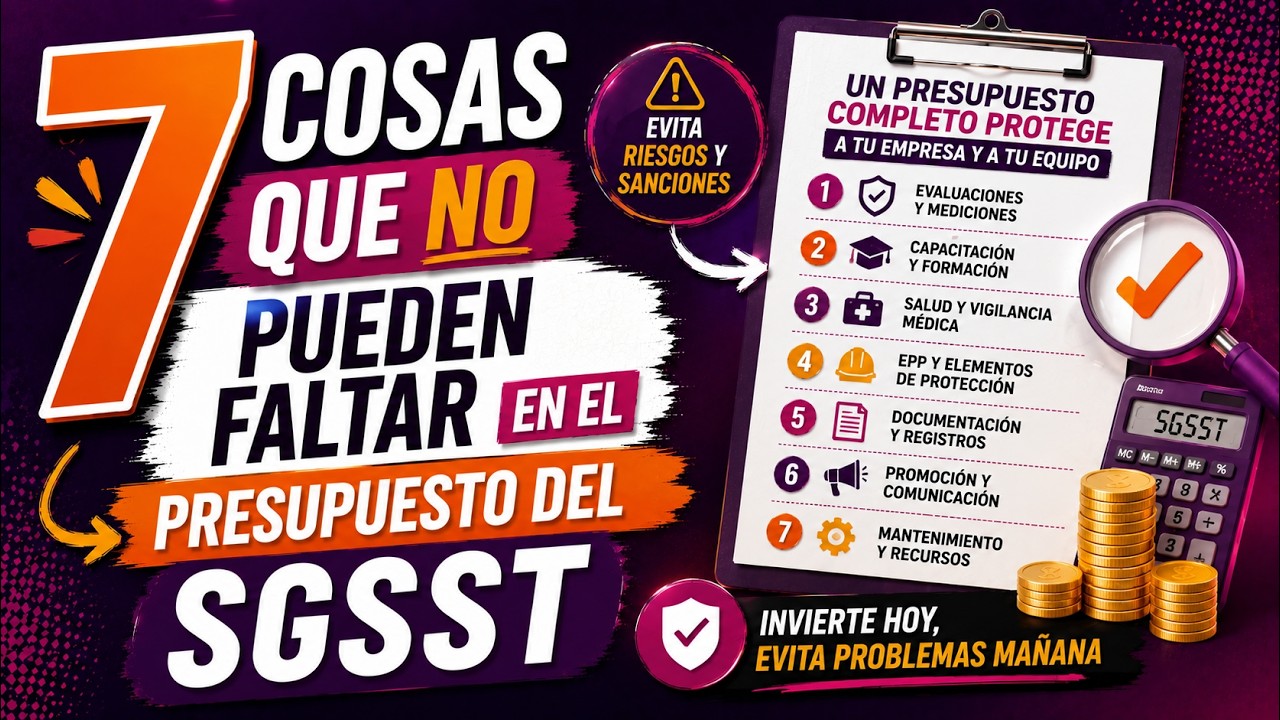 7️⃣cosas para INCLUIR en PRESUPUESTO de SGSST /  Asignación de RECURSOS✔️
