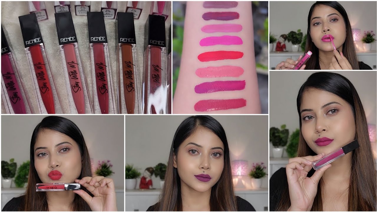 *RENEE* Stay With Me Liquid Lip Color For INDIAN SKINTONE!!💄| All 13 SHADES Review & Swatches