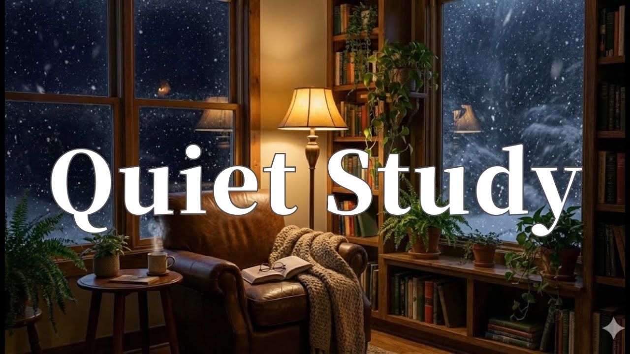 Cozy Winter Study ❄️ Quiet Room + Warm Lamp Glow (3 Hours) | Deep Focus