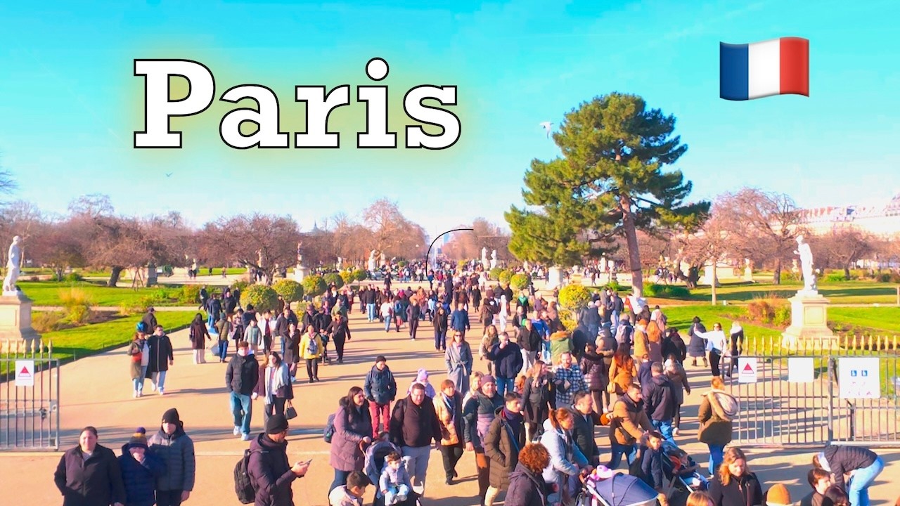 Paris France, Winter walk in Paris - Paris sunny weather - Paris 4K