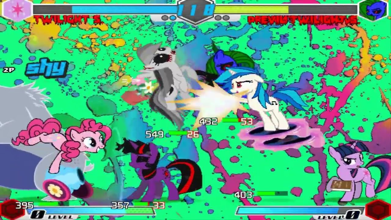 FiM request 2018 #13 - Twilight,Pinkie & Vinyl VS Assertive Shy,Dreamy Rainbow & Evil Twilight