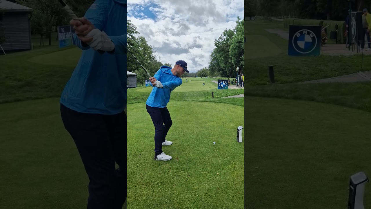 Jesper Svensson -- Golf swing - Driver down the line