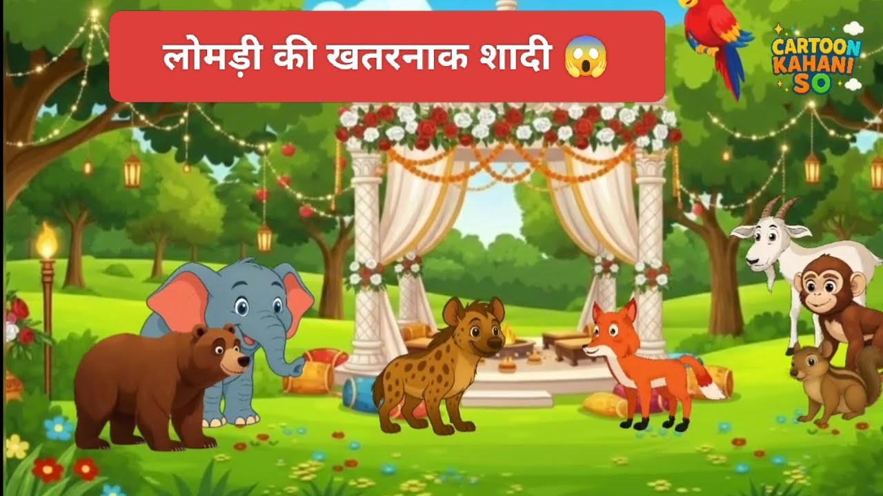 लोमड़ी की शादी में आया खतरनाक भेड़िया | Jungle Animal Story Hindi | Emotional Cartoon Kahani So 