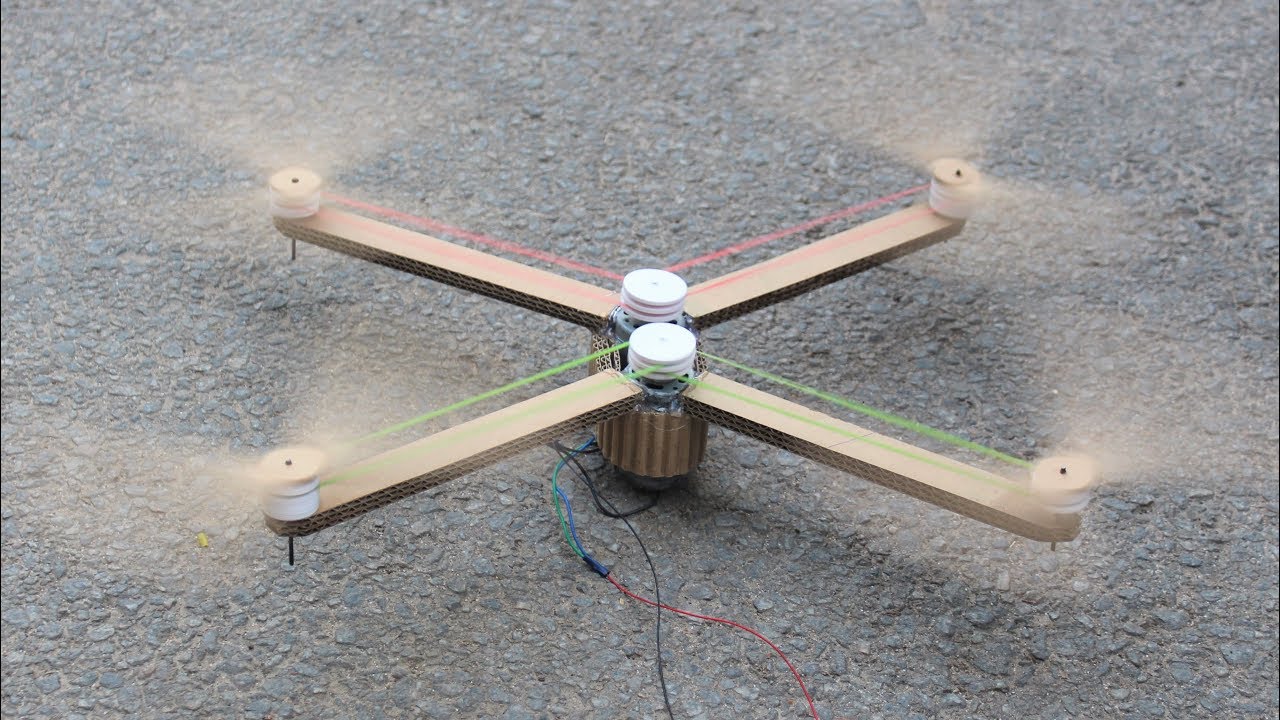 How to make a drone - rubber band drone - cardboard drone