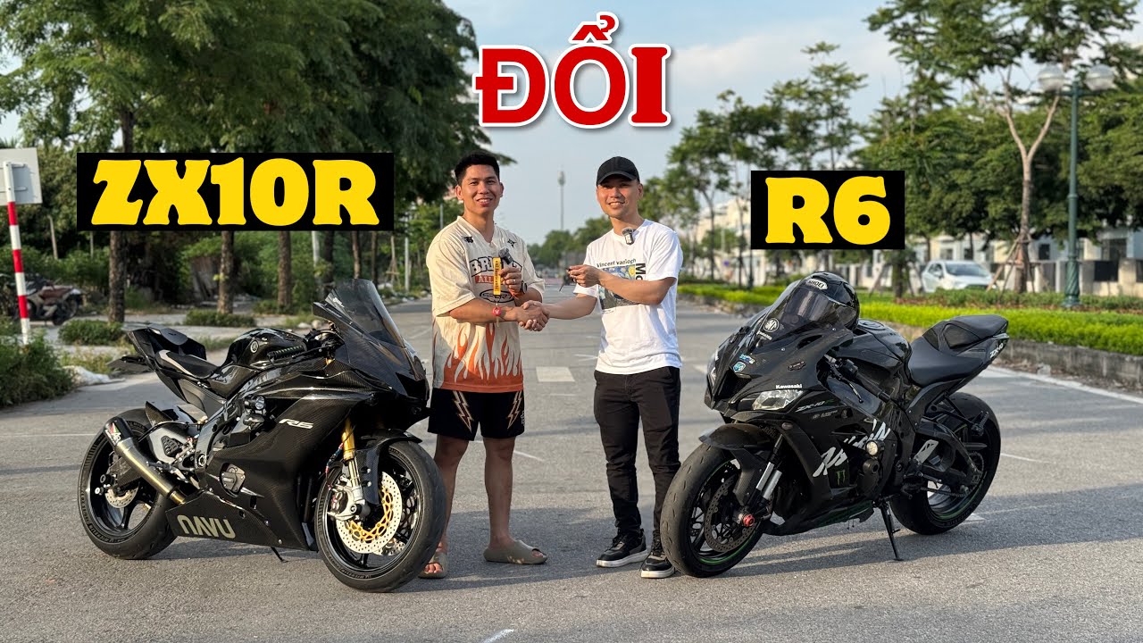 Đổi ngang Kawasaki ZX10R lấy Yamaha R6 của @NavuVlog