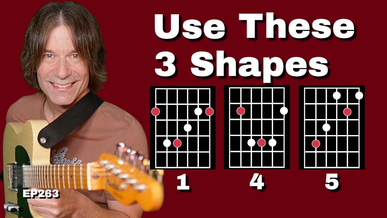 The Easiest Way to Play A 1-4-5 Blues using 3 CAGED Shapes