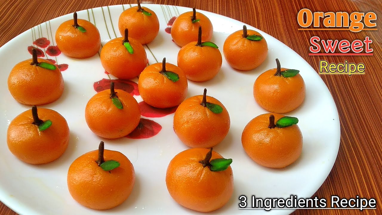 Orange Sweet | Easy Sweet Recipes at home | 3 Ingredients Recipe | Burfi | Peda | Mithai Recipe