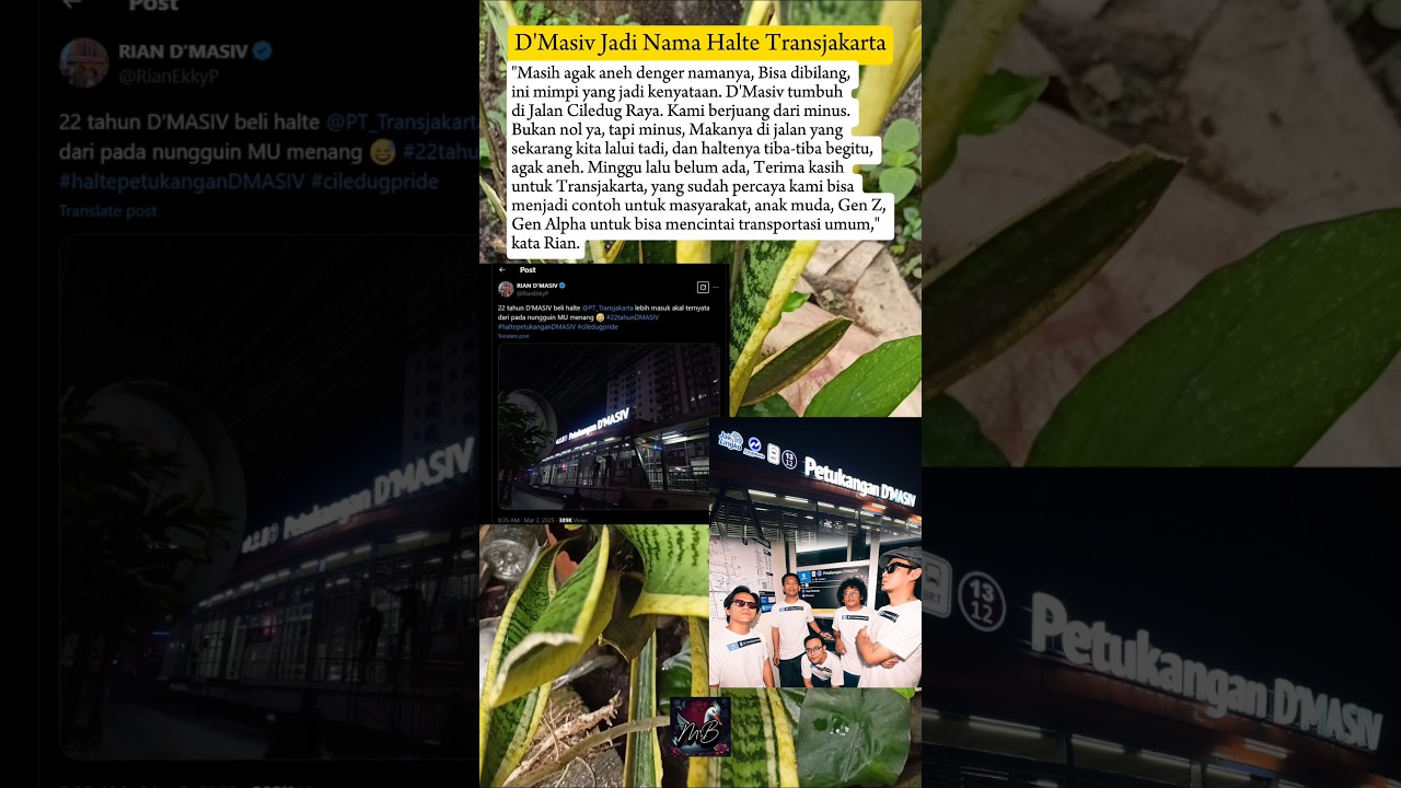D'MASIV JADI NAMA HALTE TRANSJAKARTA #dmasiv #dmasivband #transjakarta #halte #riandmasiv #band #fy