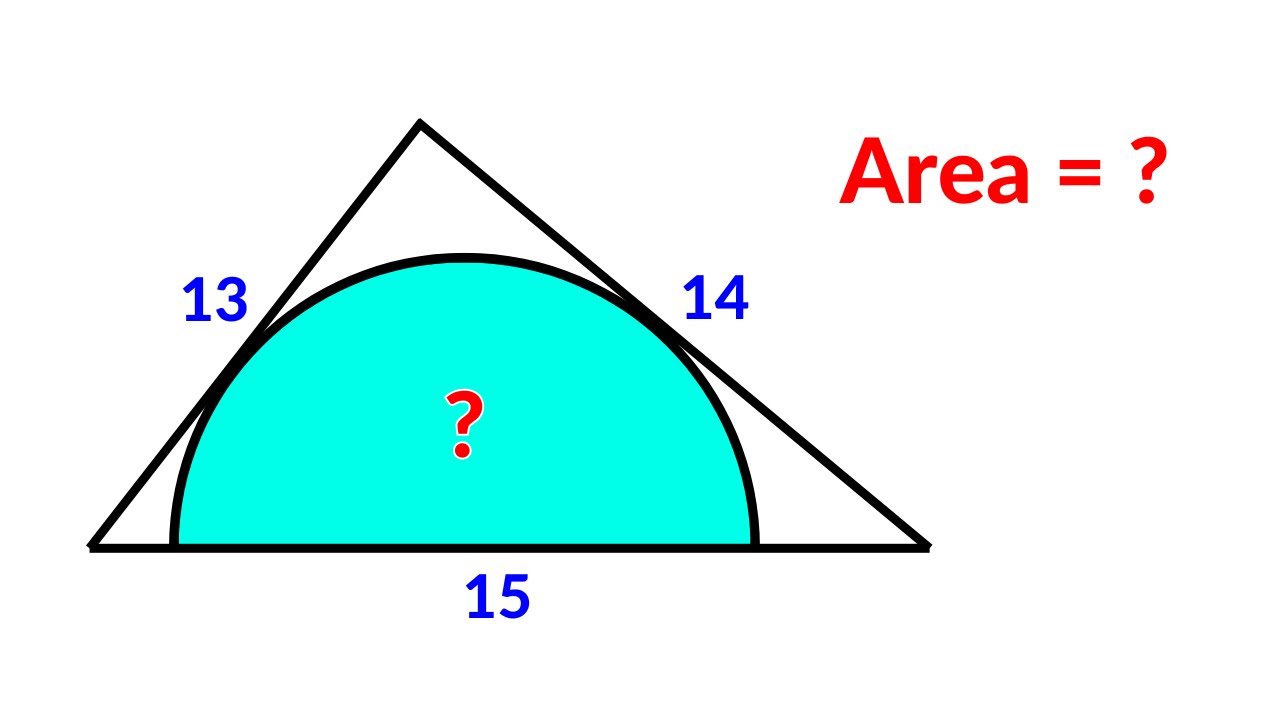 Find the area of semicircle inside the triangle | Math Olympiad Geometry Problem