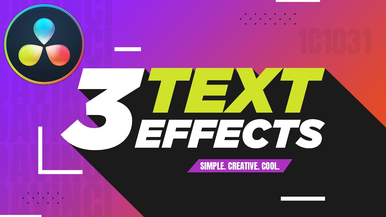 3 super FAST & EASY & CREATIVE Text Effects in Davinci Resolve 18