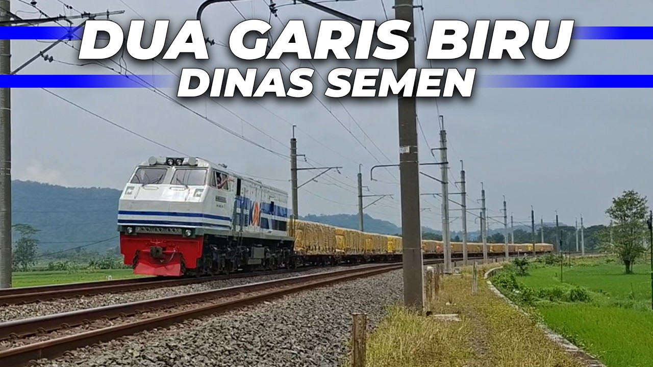 Hunting Lokomotif CC 203 Dua Garis Biru berdinas KA Semen tujuan Solo Balapan