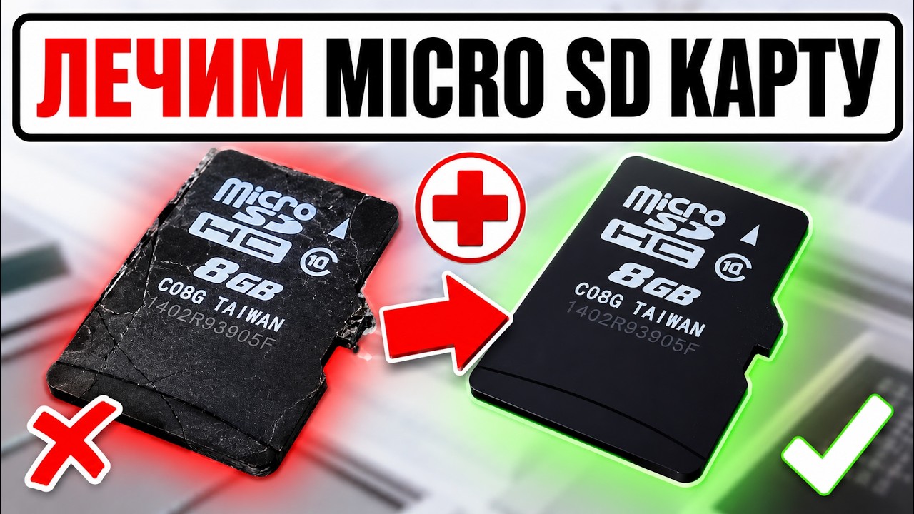 Как вылечить реанимировать Micro SD Card карту памяти | 💥 MicroSD умерла? ВОССТАНОВИ за 5 минут!