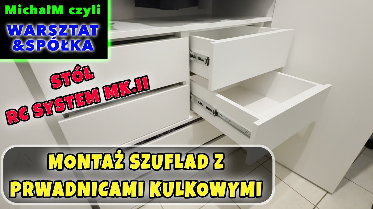 Montaż prowadnic kulkowych | Hafele Matrix Runner | Budowa szuflad i wkładów Szuflandia