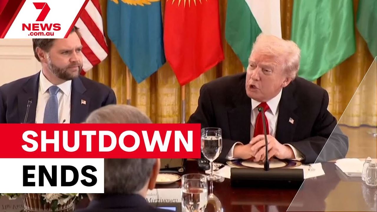 US ends historic 40-day government shutdown | 7NEWS