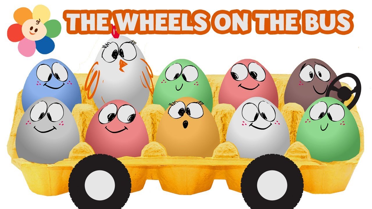 The Wheels on The Bus w Singing Eggs | Baby Shark Song | Nursery Rhymes & Kids Songs | BabyFirst TV