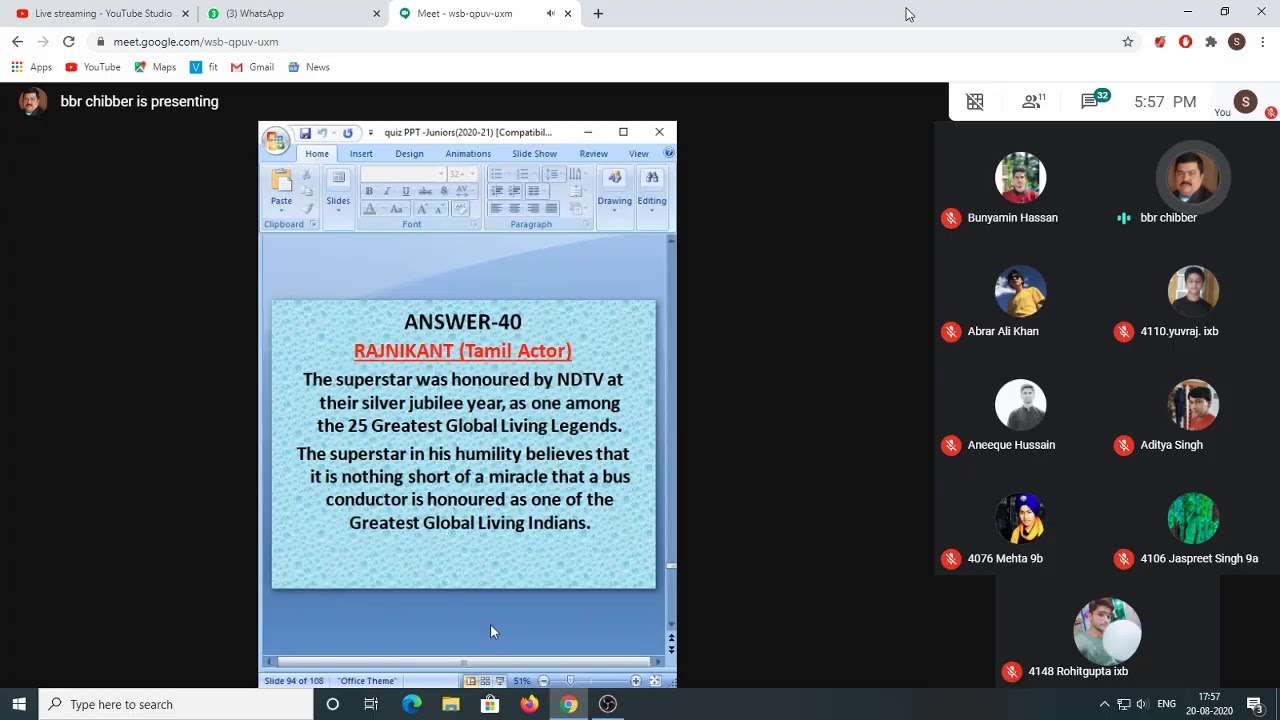 Sainik School Nagrota Junior Quiz-2020