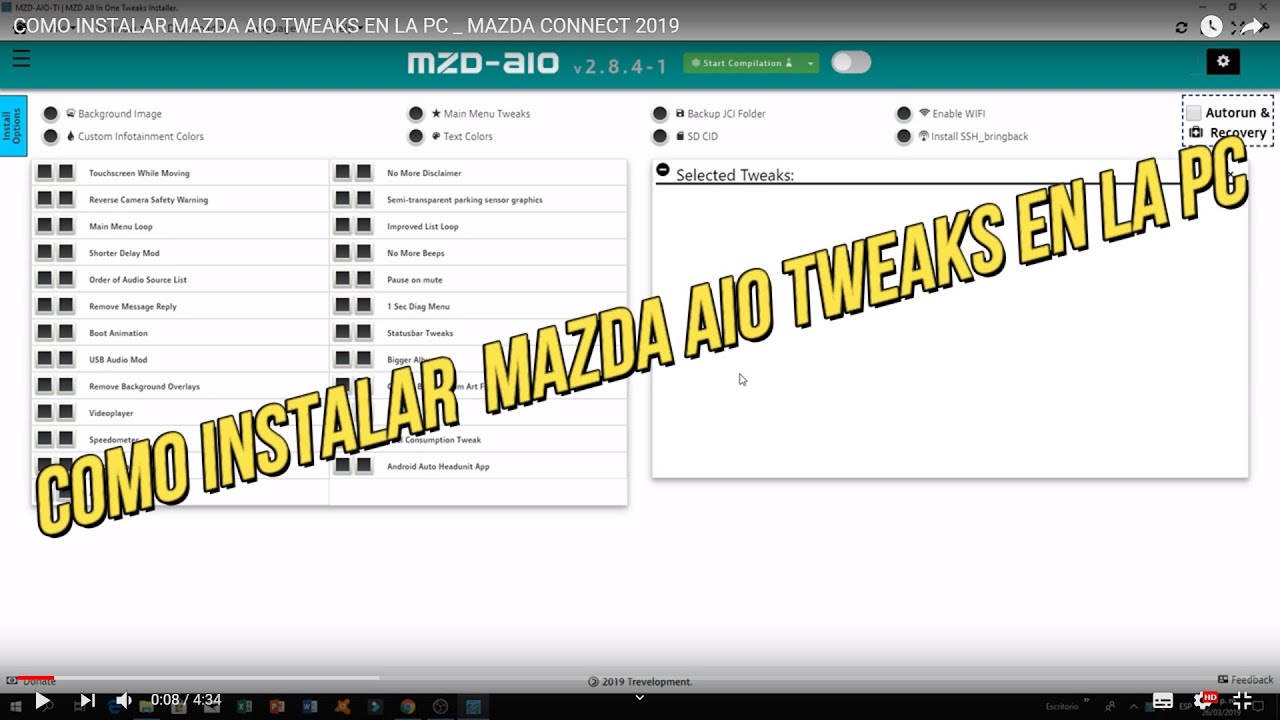 COMO INSTALAR MAZDA AIO TWEAKS EN LA PC _ MAZDA CONNECT  2019