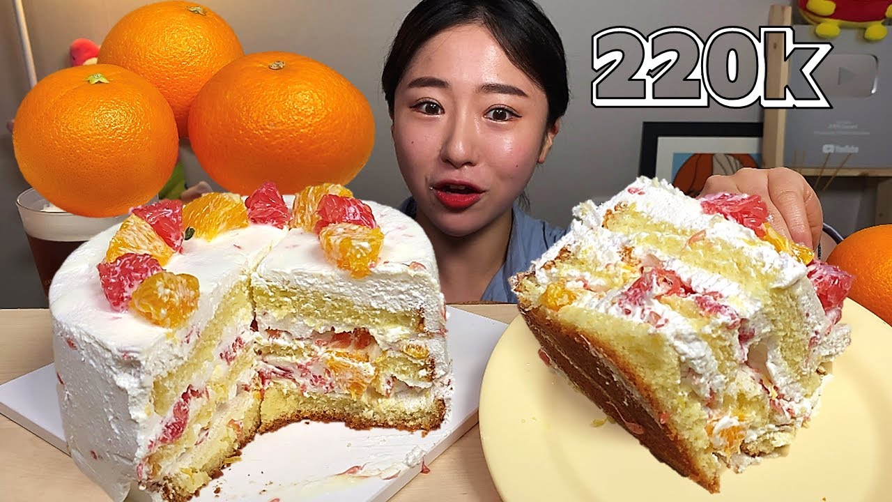22만명 기념 창원 멜팅플레이스 자몽오렌지케이크 먹방 Dessert Mukbang