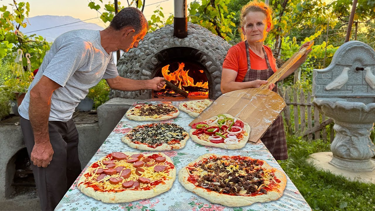Village Pies Loaded with Salami, Cheese & Veggies 🧀🥩🥬