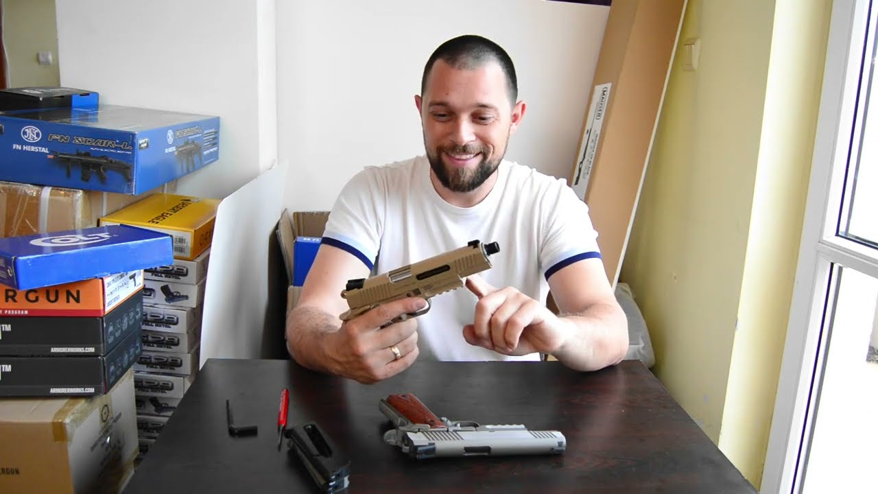 Airsoft Colt 1911 Rail Gun в детайли - силни и слаби страни, особености