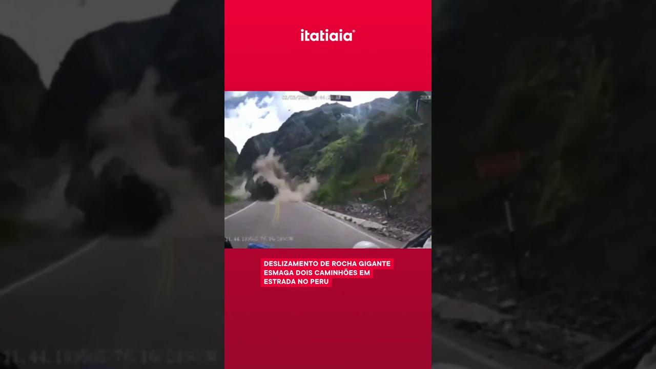 ASSUSTADOR! DESLIZAMENTO DE ROCHAS ESMAGA DOIS CAMINH&Otilde;ES EM ESTRADA DO PERU!