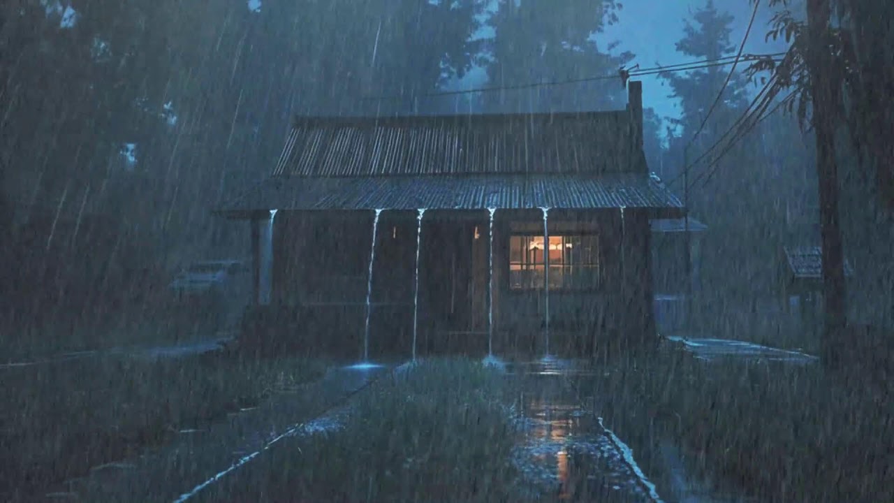 Drift of to Sleep with Torrential Rain & Powerful Thunder on a Farm's Tin Roof on a Stormy Night #46