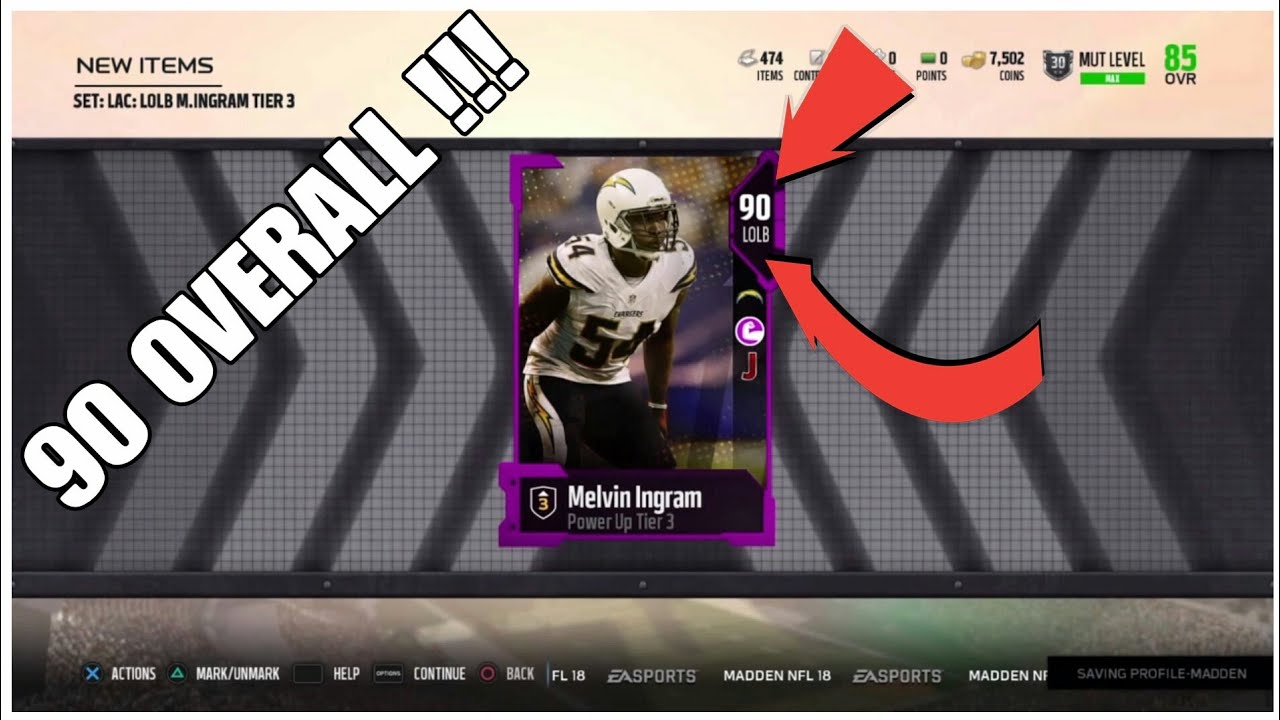 GETTING POWER UP TIER 3 VERSION OF MELVIN INGRAM!!! MADDEN 18