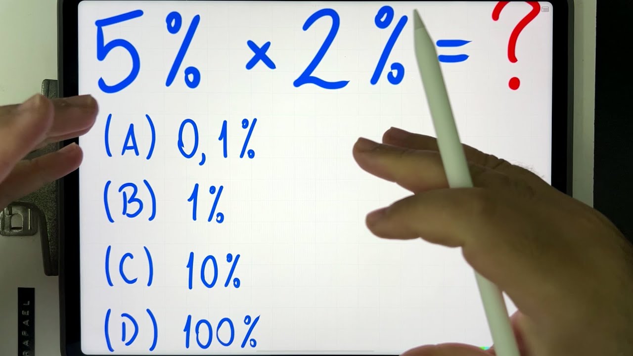 🤯 MATEMÁTICA BÁSICA DESBUGADA - 5% × 2% Multiplicação de Porcentagem Bugante! Você Consegue?