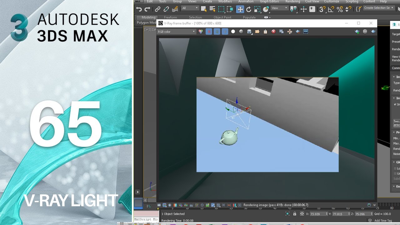 3dsmax Tutorial65 Vray light in 3dsmax| Full Course| Beginners Tutorial