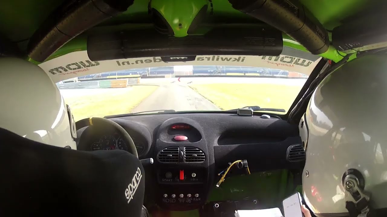 KNAF testdag Assen 2026 onboard Hendrickx/Eisenberg ROOKIE 206 rally cup
